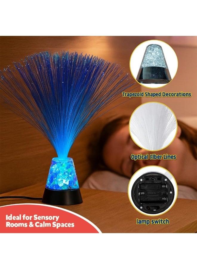 abley's Fiber Optic LED Mood Lamp with Color Changing Crystal Base, Sensory Light for Relaxation, Multi-Color - Image 4